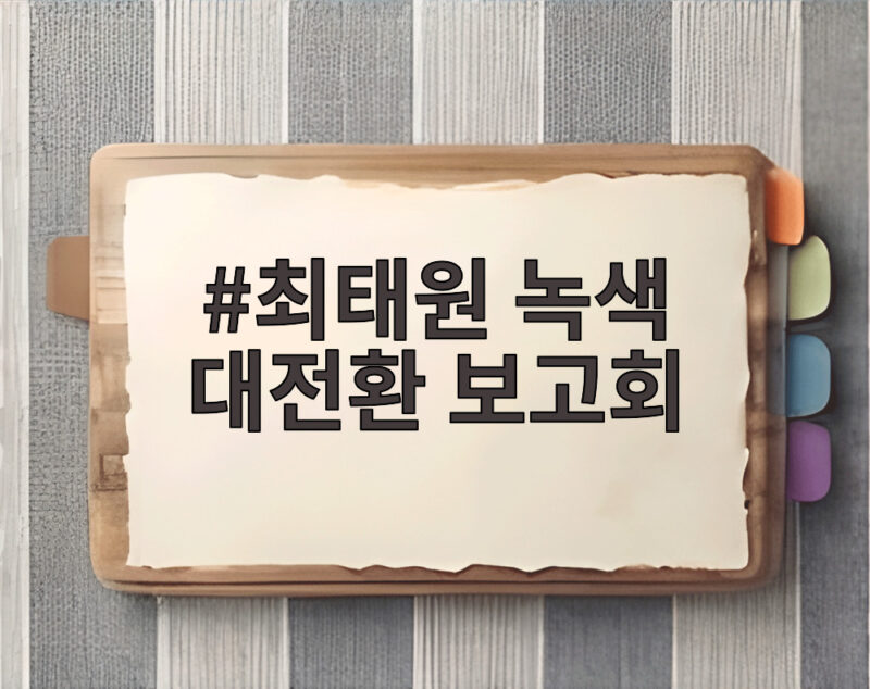 최태원 녹색 대전환 보고회에서 AI와 기후위기 해법을 말하다 1 최태원 녹색 대전환 보고회