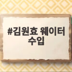 김원효 웨이터 수입 호객 에이스 시절 월 500만원 이야기 김원효 웨이터 수입