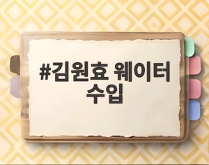 김원효 웨이터 수입