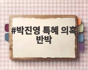 박진영 특혜 의혹 반박