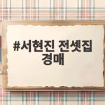 서현진 전셋집 경매 25억5890만원 낙찰 보증금은 돌려받을까 서현진 전셋집 경매