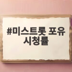 미스트롯 포유 시청률 흥행 비결을 알려주는 무대 이야기 미스트롯 포유 시청률