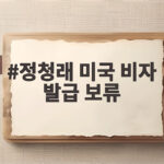 정청래 미국 비자 발급 보류