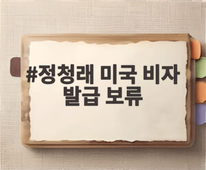 정청래 미국 비자 발급 보류