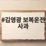 김영광 보복운전 사과 SNS 입장문 혐의없음에도 사과한 이유 김영광 보복운전 사과