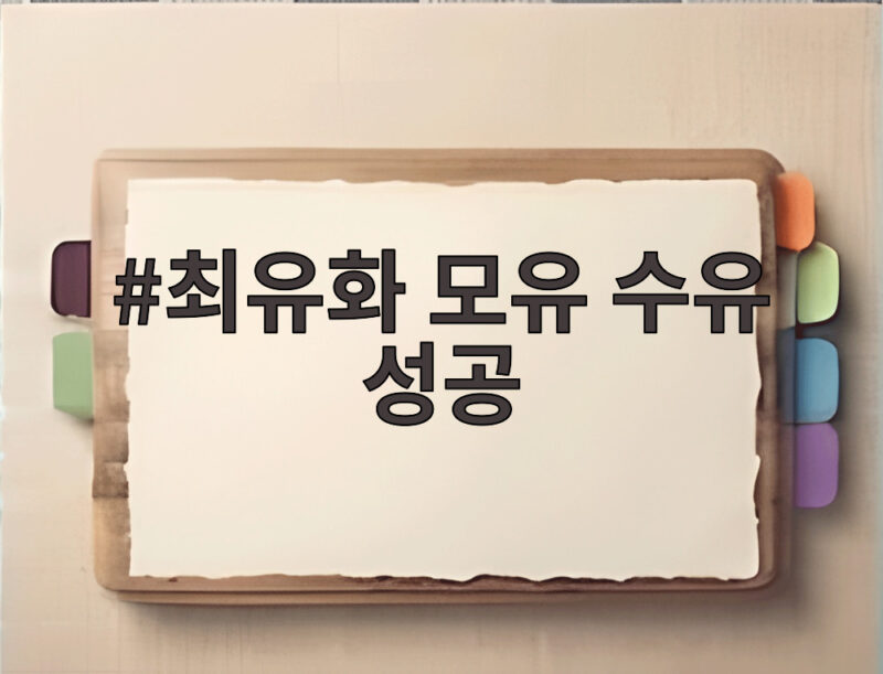 최유화 모유 수유 성공