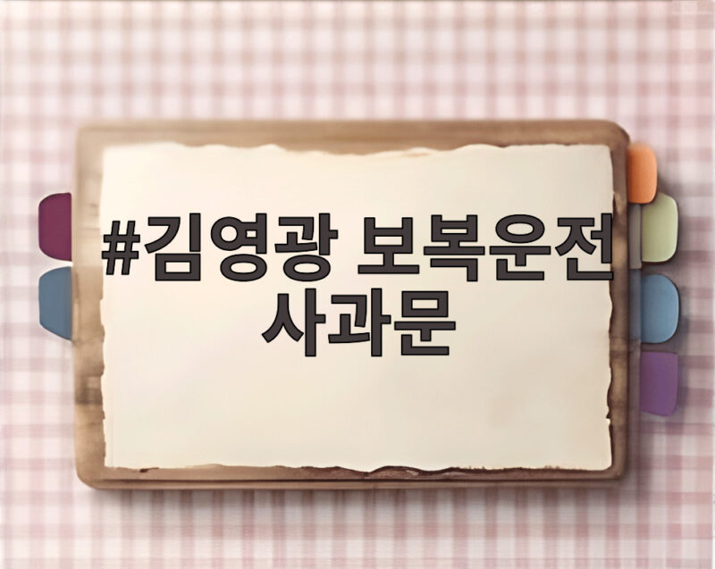 김영광 보복운전 사과문 무혐의인데 왜 직접 사과했나 1 김영광 보복운전 사과문