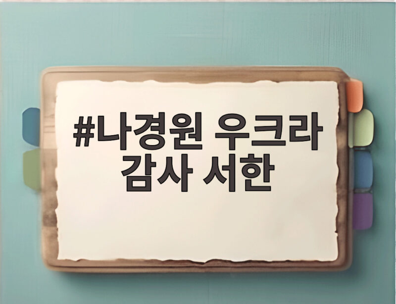 나경원 우크라 감사 서한 논란 핵심 정리하고 외교 갈등 짚어보기 1 나경원 우크라 감사 서한