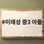 이태성 중3 아들