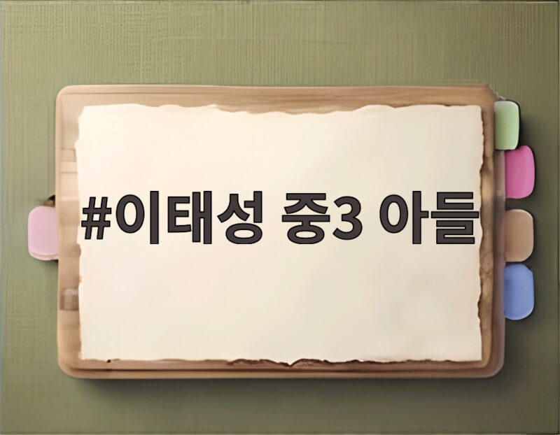 이태성 중3 아들
