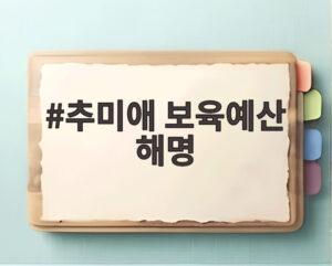 추미애 보육예산 해명