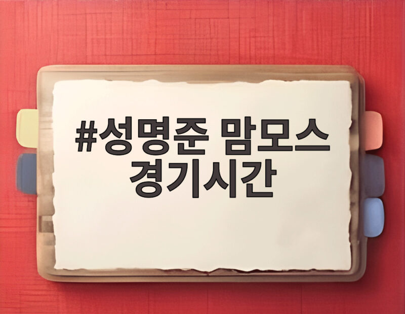 성명준 맘모스 경기시간