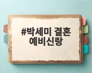 박세미 결혼 예비신랑