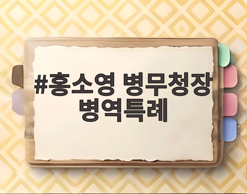 홍소영 병무청장 병역특례