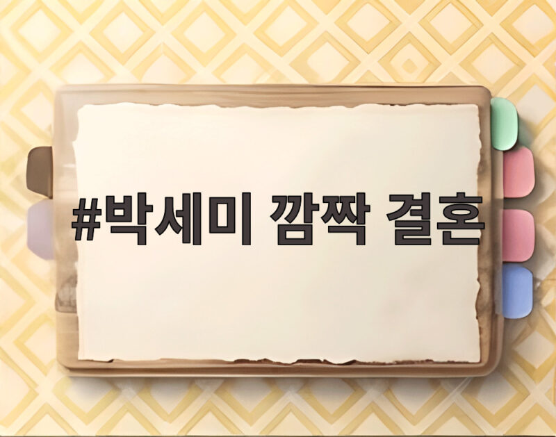 박세미 깜짝 결혼 소식과 예비신랑 플로리스트 직업 정체 1 박세미 깜짝 결혼