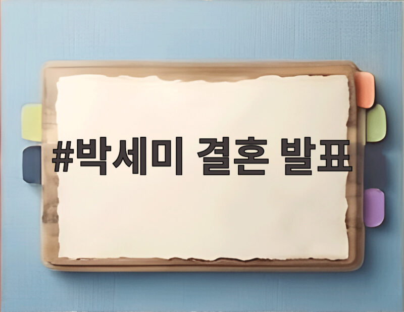 박세미 결혼 발표