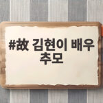 故 김현이 배우 추모 두 달 만에 전해진 비보와 드라마 속 추모 메시지 故 김현이 배우 추모