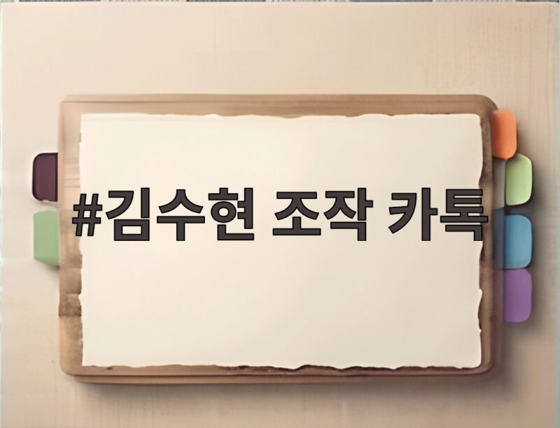 김수현 조작 카톡