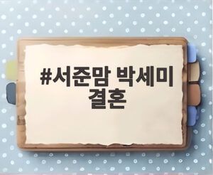 서준맘 박세미 결혼