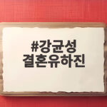 강균성 결혼유하진 9년 만에 재회한 러브스토리와 30일 결혼식 강균성 결혼유하진