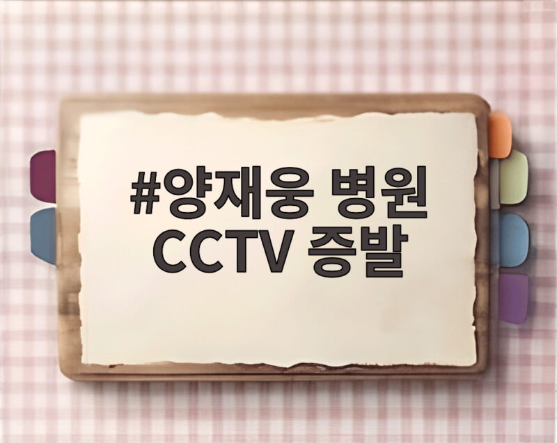 양재웅 병원 CCTV 증발