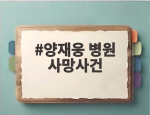 양재웅 병원 사망사건