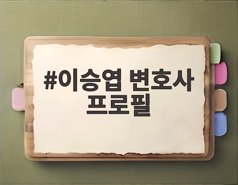 이승엽 변호사 프로필