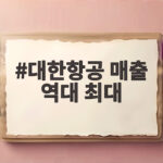 대한항공 매출 역대 최대 이번 3분기 5조448억원 달성 비결 대한항공 매출 역대 최대