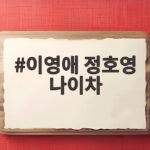 이영애 정호영 나이차