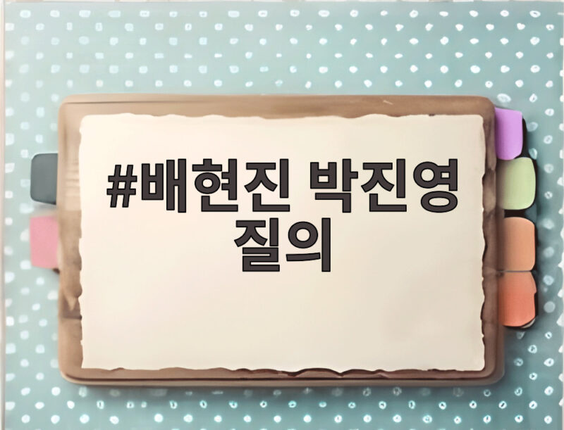 배현진 박진영 질의 패노메논 특혜 논란 속 박진영의 답변 1 배현진 박진영 질의