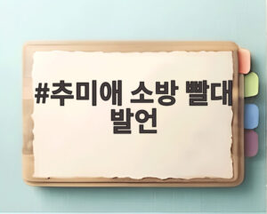 추미애 소방 빨대 발언
