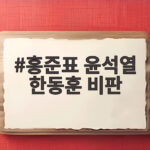 홍준표 윤석열 한동훈 비판 발언 들어보니 대권 구도는 어떻게 홍준표 윤석열 한동훈 비판