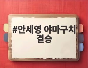 안세영 야마구치 결승