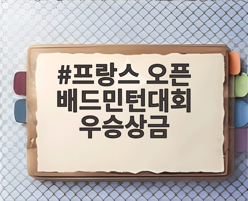 프랑스 오픈 배드민턴대회 우승상금 얼마나 될까 1 프랑스 오픈 배드민턴대회 우승상금