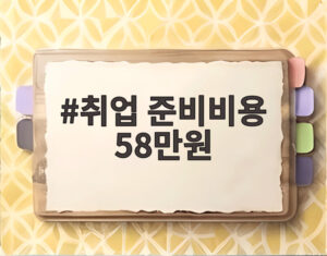 취업 준비비용 58만원
