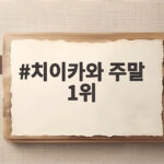 치이카와 주말 1위 2주 연속 독주 비결은 무엇일까 치이카와 주말 1위