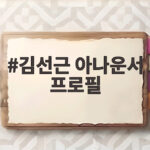 김선근 아나운서 프로필 프리랜서 전향 그리고 근황 김선근 아나운서 프로필