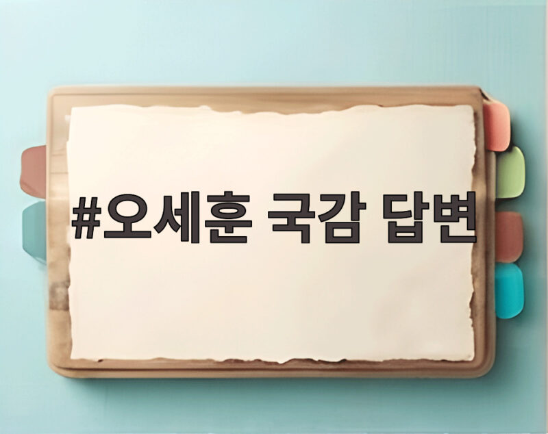 오세훈 국감 답변 한강버스 의혹과 주택 공급 쟁점 1 오세훈 국감 답변