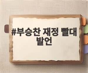 부승찬 재정 빨대 발언