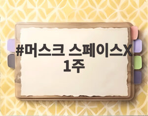머스크 스페이스X 1주