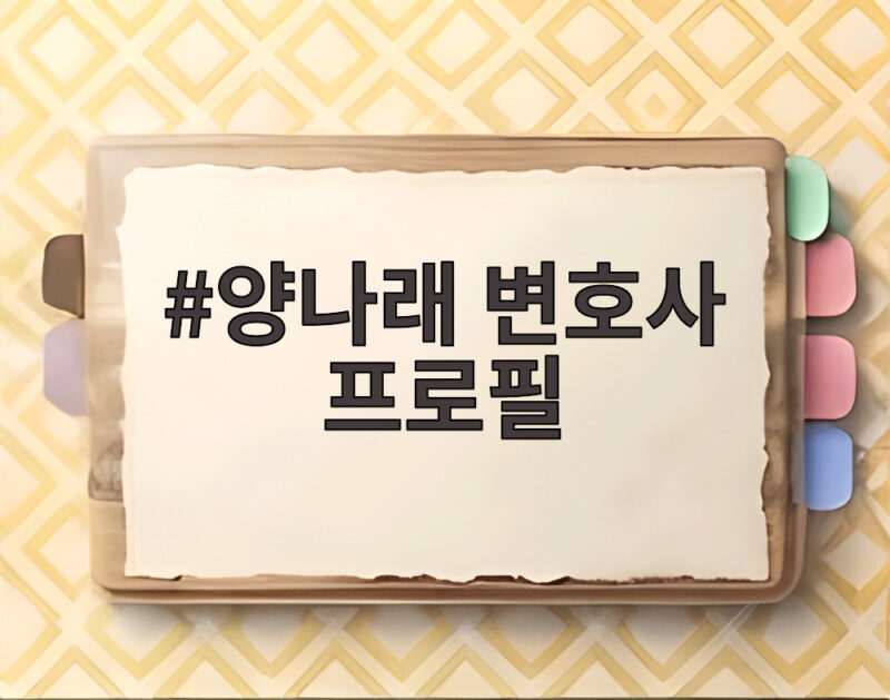 양나래 변호사 프로필 이혼숙려캠프 극한 직업의 모든 것 1 양나래 변호사 프로필