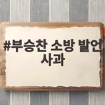 부승찬 소방 발언 사과, 당 대표가 직접 나선 이유 부승찬 소방 발언 사과