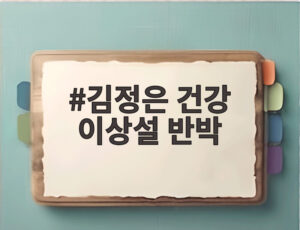 김정은 건강 이상설 반박