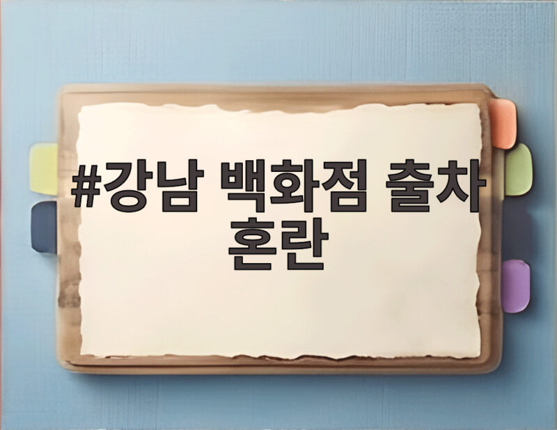 강남 백화점 출차 혼란 사태에서 반드시 알아야 할 대비법 1 강남 백화점 출차 혼란