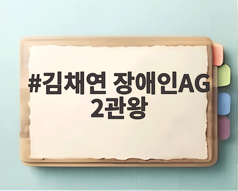 김채연 장애인AG 2관왕 0.095초 차 극적인 역전 우승 1 김채연 장애인AG 2관왕