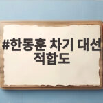 한동훈 차기 대선 적합도 18.7퍼센트 1위인 이유와 여론조사 내용 한동훈 차기 대선 적합도