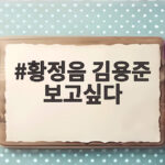 황정음 김용준 보고싶다 전 연인에 대한 진심 고백 황정음 김용준 보고싶다