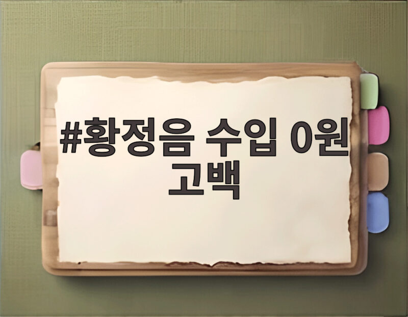 황정음 수입 0원 고백 아들 돌반지까지 다 팔았다는 사연 1 황정음 수입 0원 고백