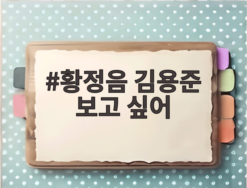 황정음 김용준 보고 싶어