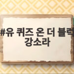 유 퀴즈 온 더 블럭 강소라 무협 소설 비연신검 첫 공개 유 퀴즈 온 더 블럭 강소라
